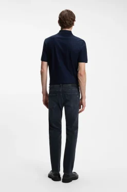 Delaware Slim-Fit Jeans aus indigoblauem Knit Denim