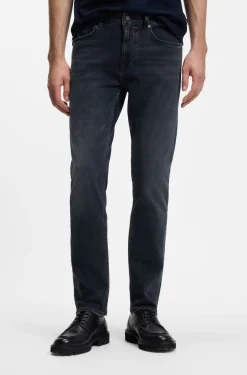 Delaware Slim-Fit Jeans aus indigoblauem Knit Denim