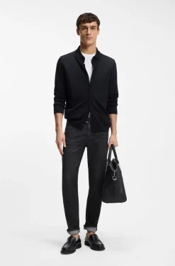 Delaware Slim-Fit Jeans aus knitterfreiem Denim in Grau