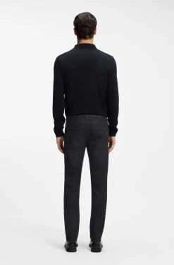 Delaware Slim-Fit Jeans aus knitterfreiem Denim in Grau