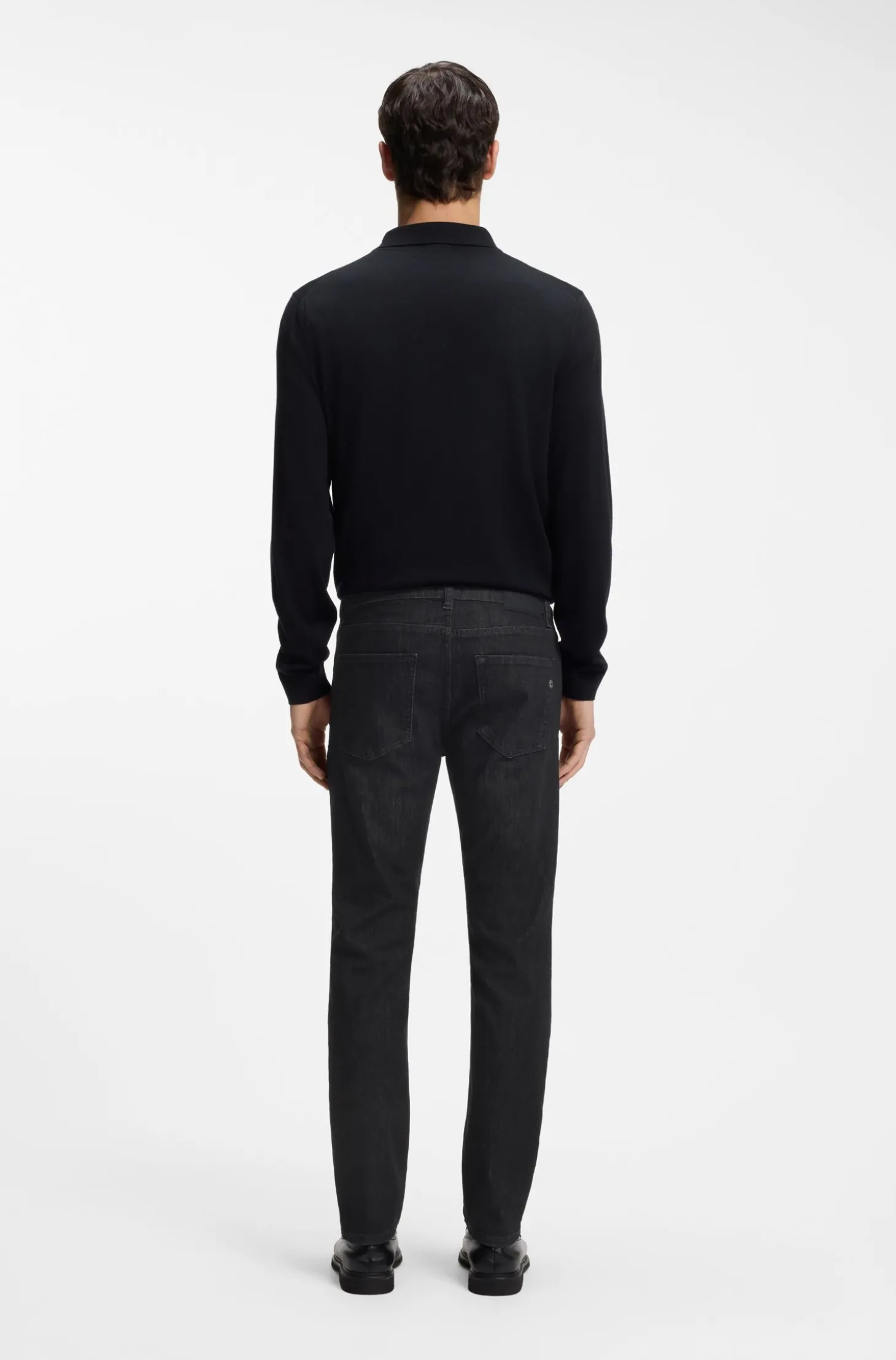 Delaware Slim-Fit Jeans aus knitterfreiem Denim in Grau