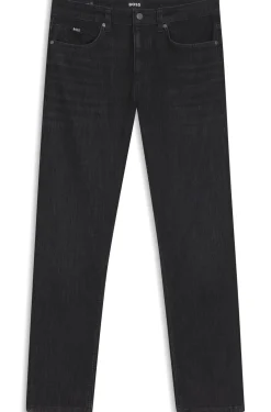 Delaware Slim-Fit Jeans aus knitterfreiem Denim in Grau