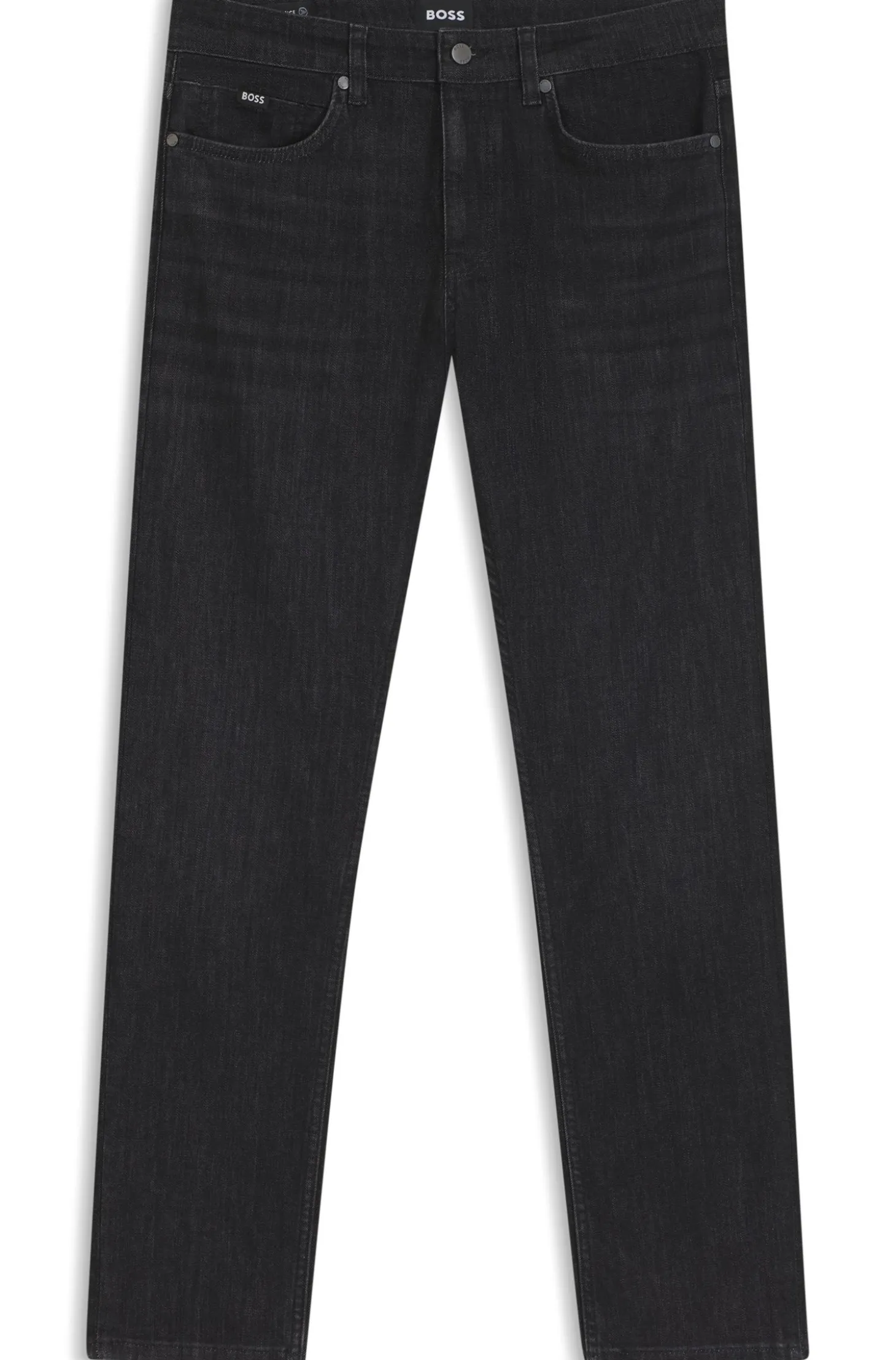 Delaware Slim-Fit Jeans aus knitterfreiem Denim in Grau