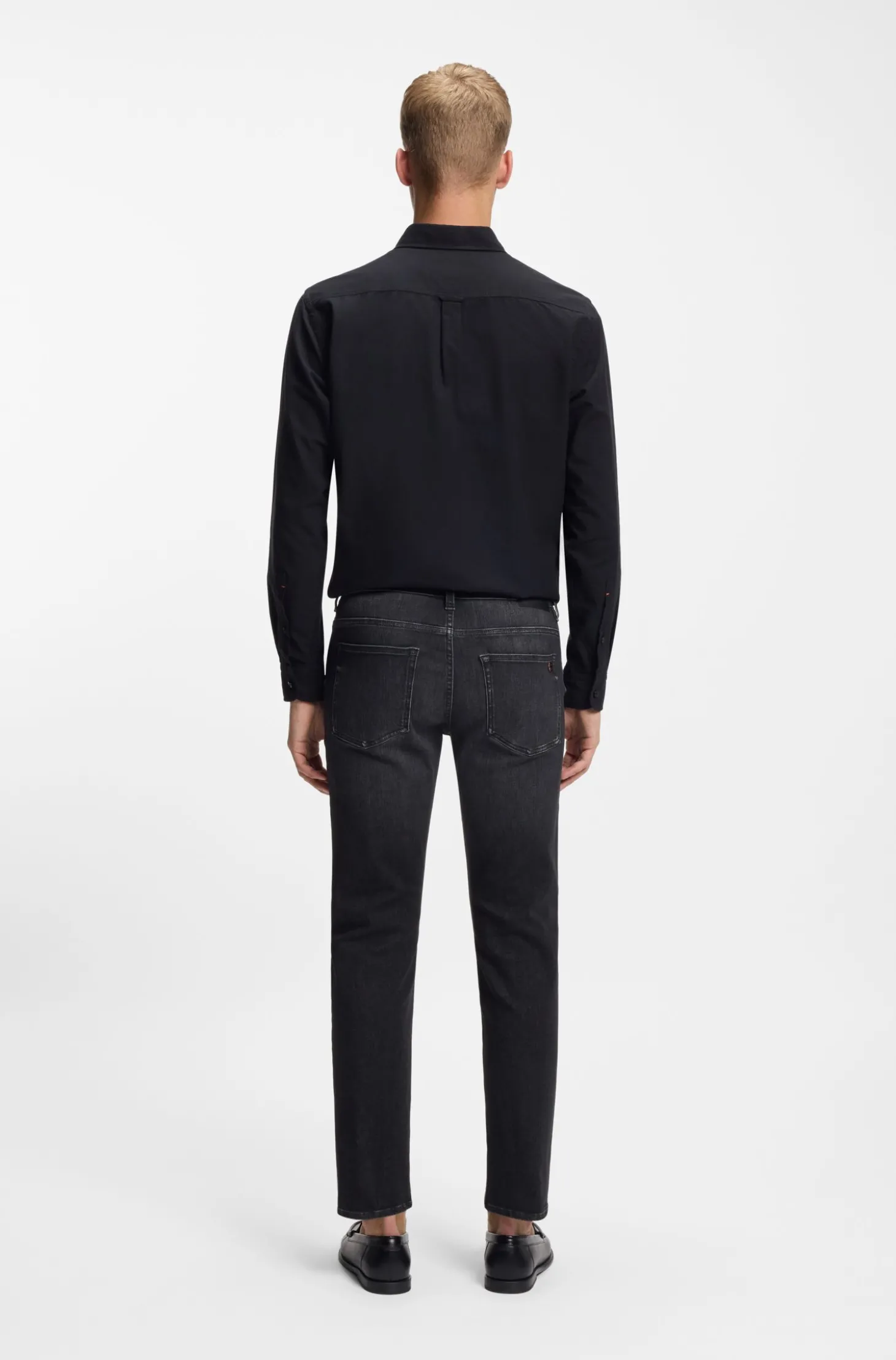 Delaware Slim-Fit Jeans aus schwarzem Stretch-Denim
