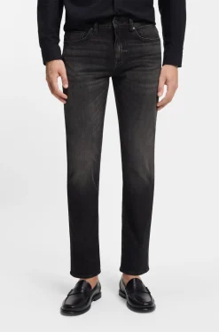 Delaware Slim-Fit Jeans aus schwarzem Stretch-Denim