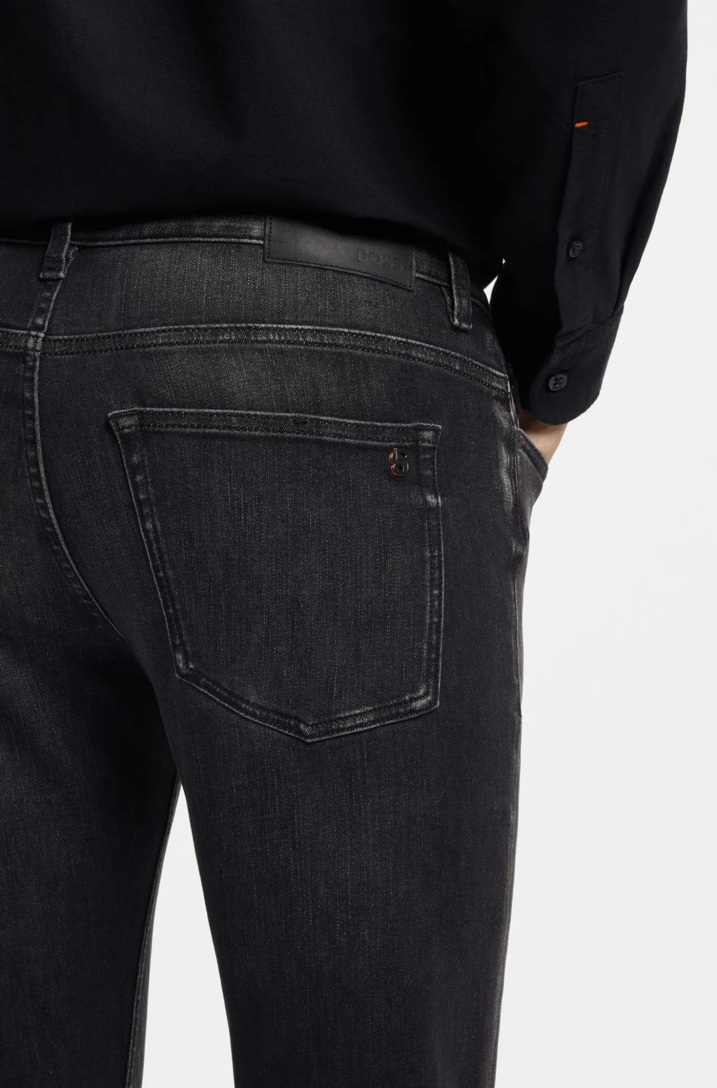 Delaware Slim-Fit Jeans aus schwarzem Stretch-Denim