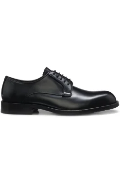 Derbys aus Brush-off-Leder mit Logo-Prägung