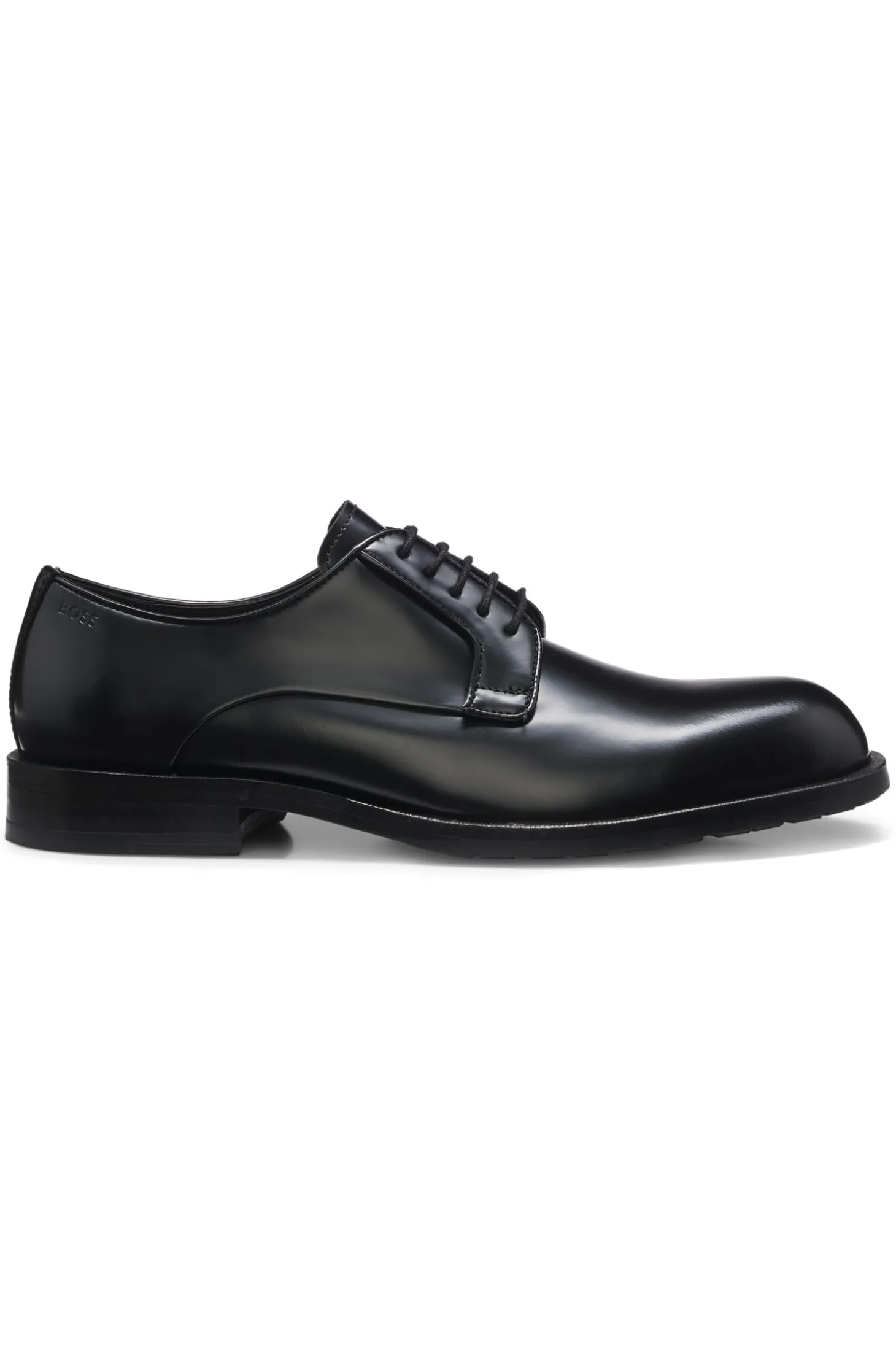 Derbys aus Brush-off-Leder mit Logo-Prägung