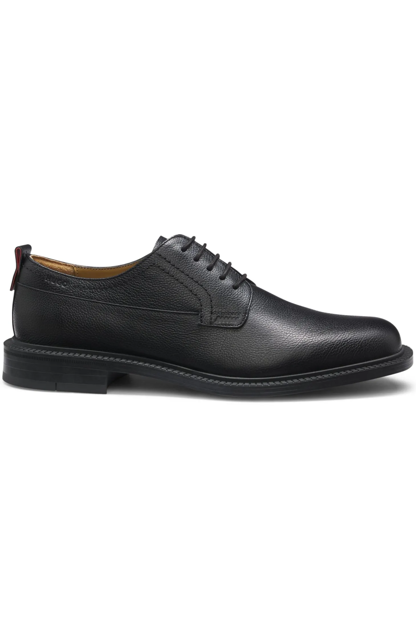 Derbys aus genarbtem Leder
