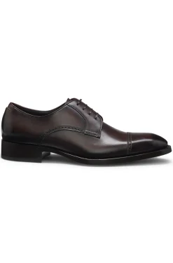 Derbys aus Leder mit Brogue-Details