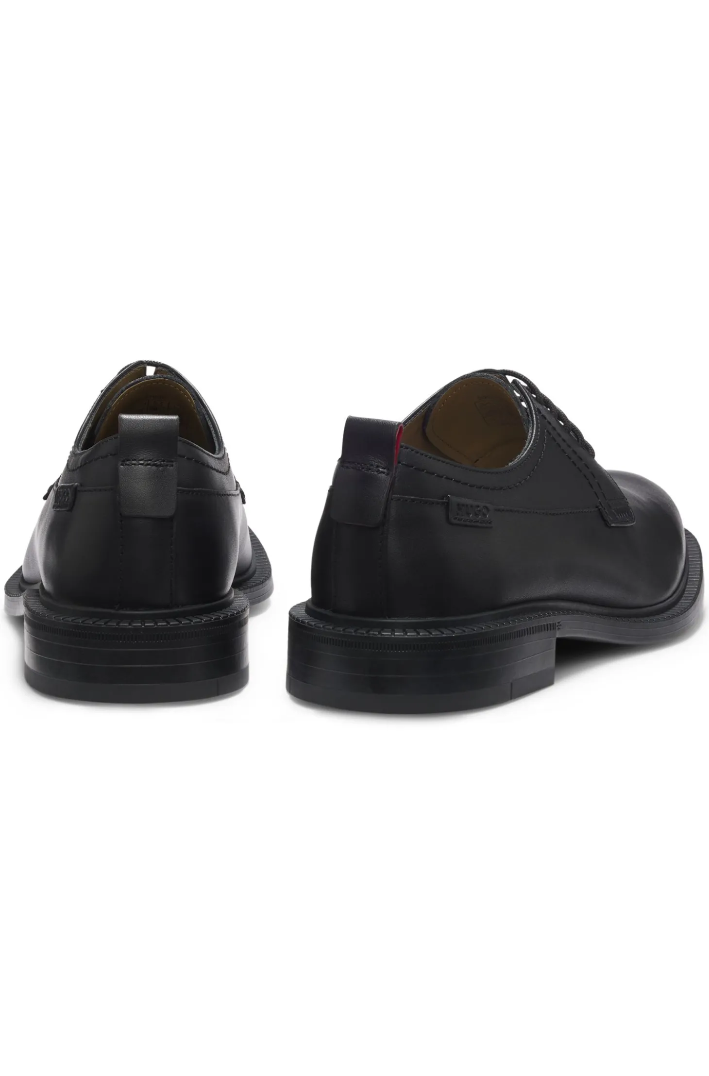 Derbys aus Leder mit Logo-Lasche