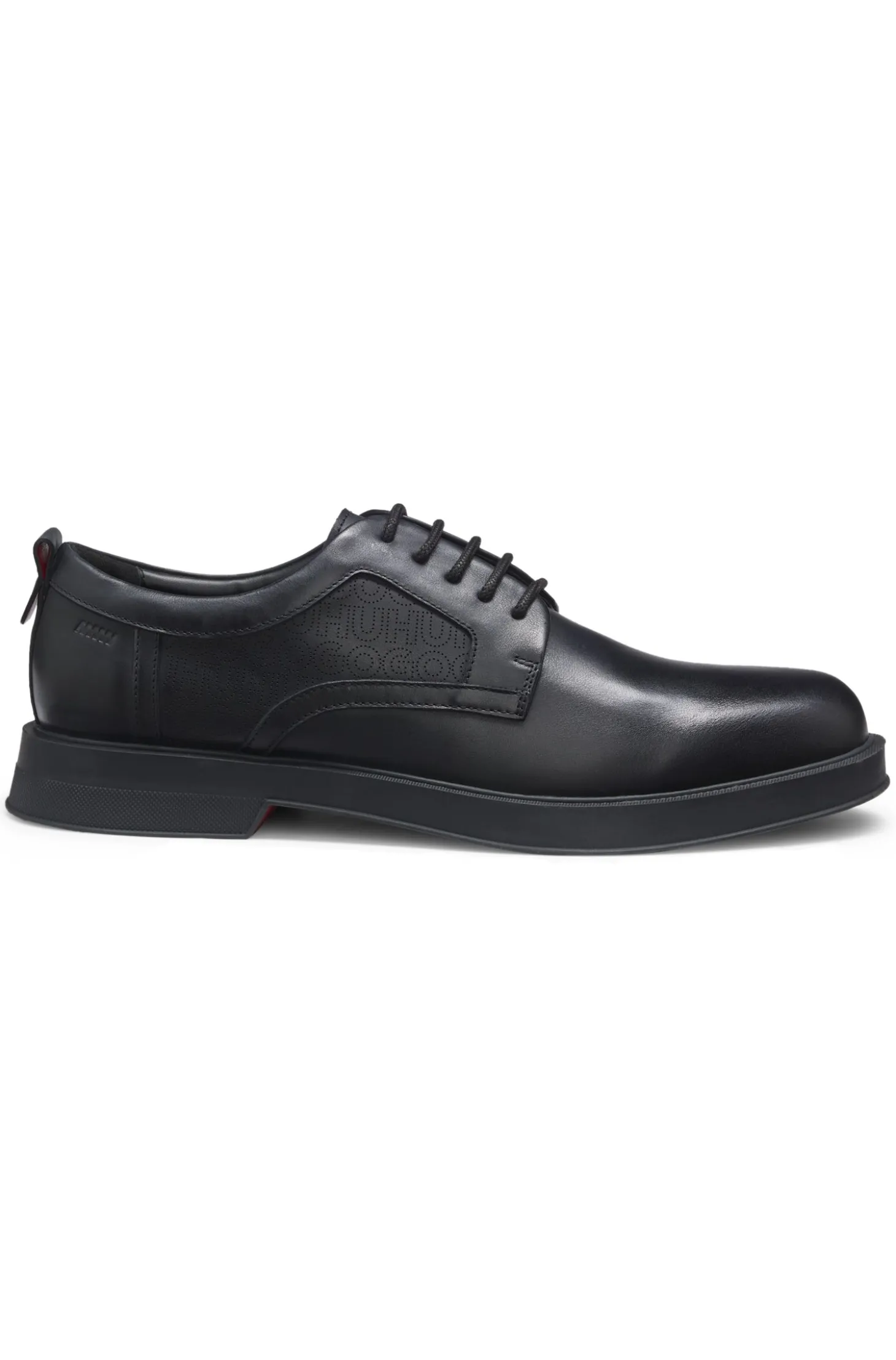 Derbys aus Leder mit perforierten Monogrammen