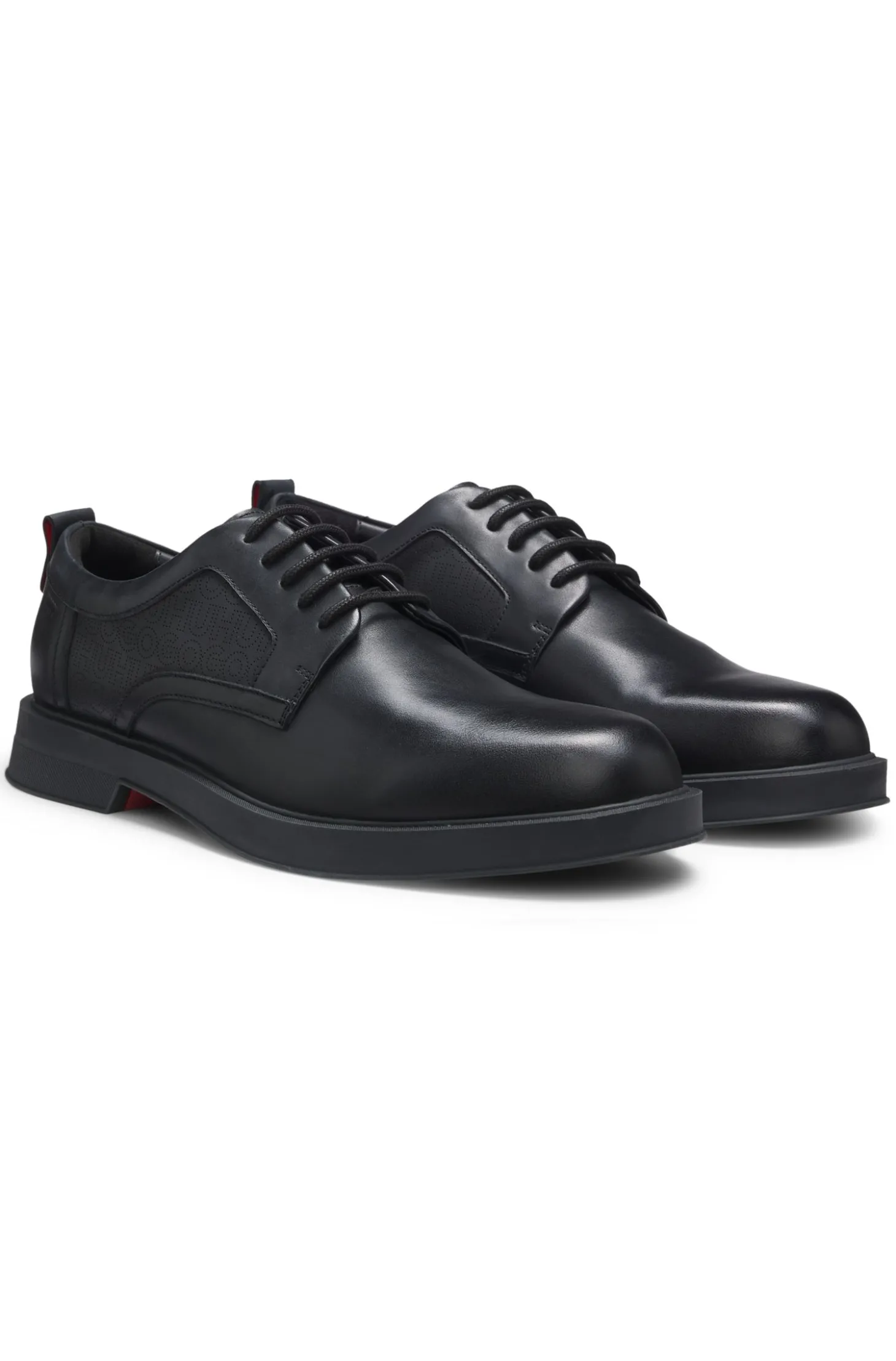 Derbys aus Leder mit perforierten Monogrammen