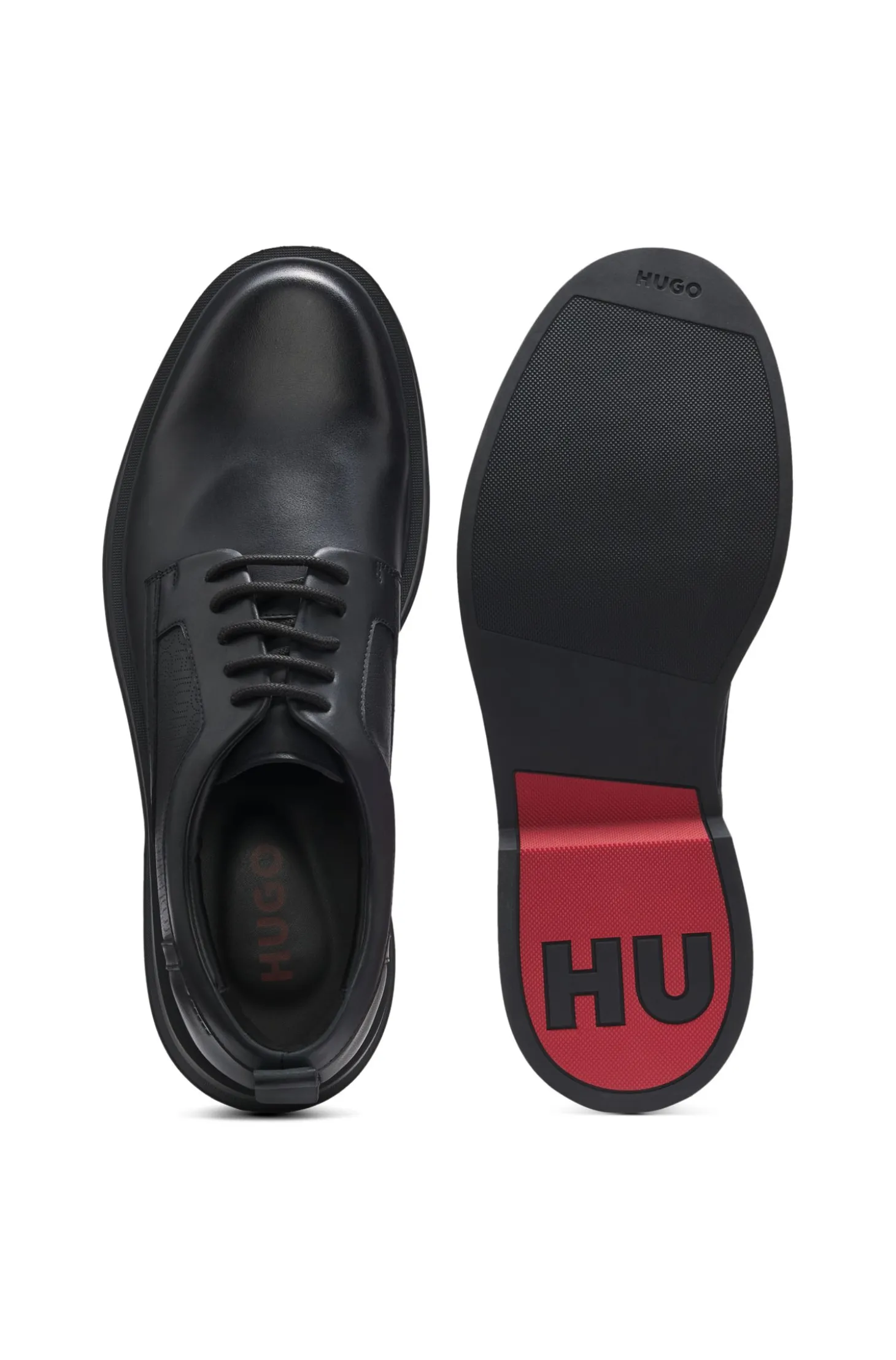 Derbys aus Leder mit perforierten Monogrammen