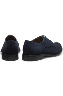 Derbys aus softem Veloursleder