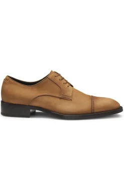 Derbys aus Veloursleder mit gestickten Details