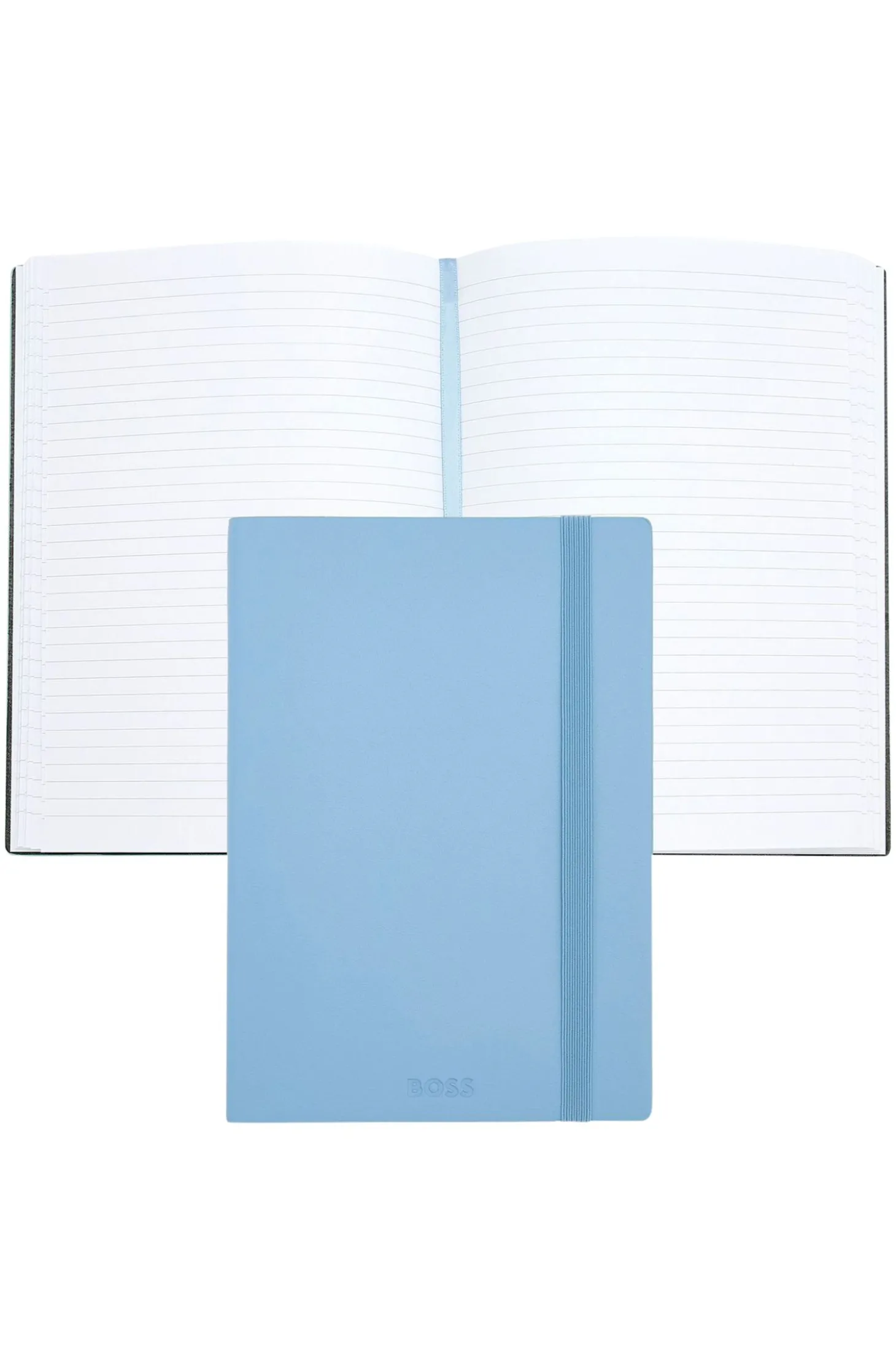 DIN-A5-Notizbuch aus pastellblauem Kunstleder
