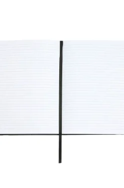 DIN-A5-Notizbuch aus schwarzem Kunstleder mit Signature-Streifen-Riemen