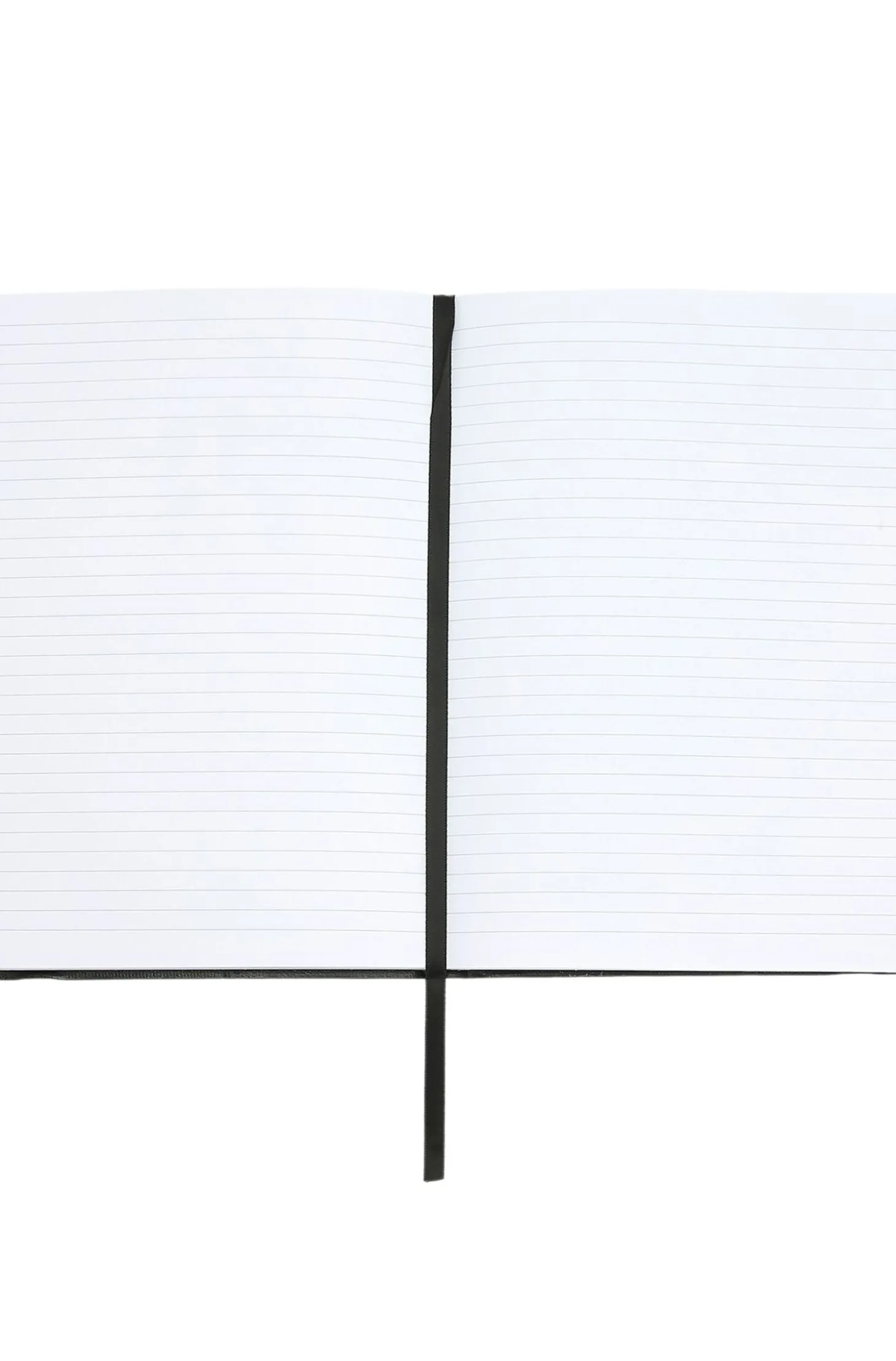 DIN-A5-Notizbuch aus schwarzem Kunstleder mit Signature-Streifen-Riemen