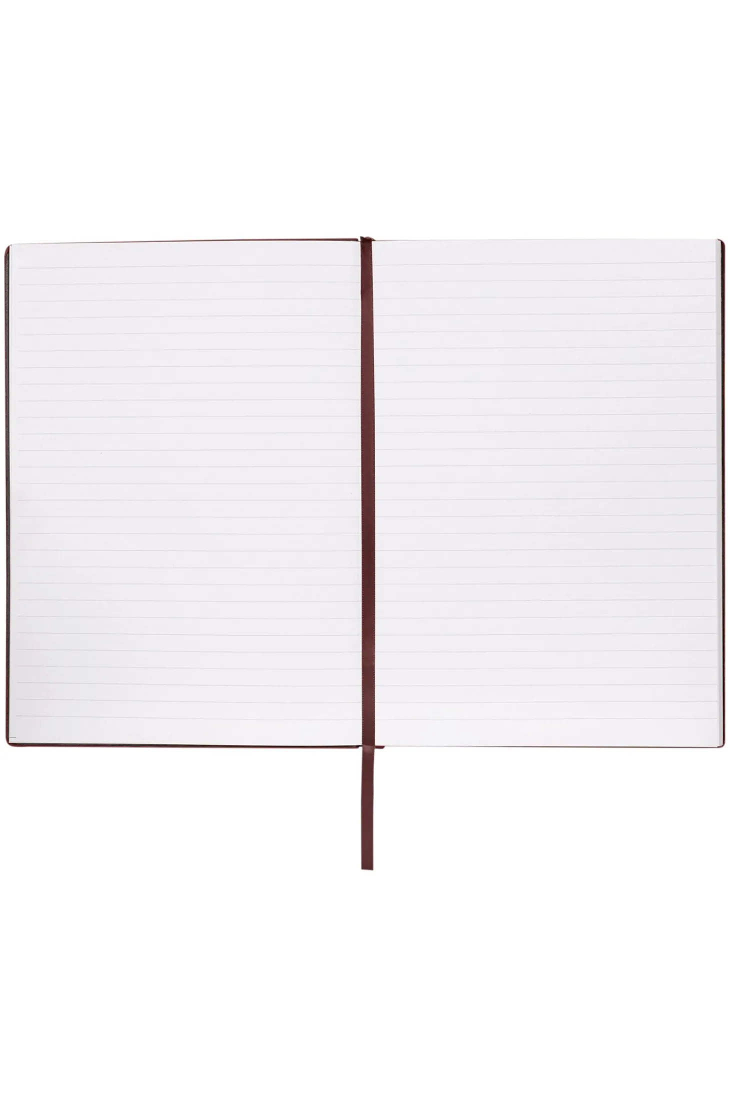 DIN-A5-Notizbuch mit bordeauxfarbenem Karo-Print und goldfarbenem Logo