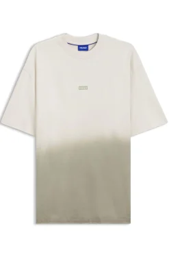 Dip-dyed T-Shirt aus Baumwoll-Jersey mit Logo