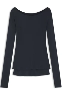 Doppellagiges Jersey-Top aus dünnem Jersey