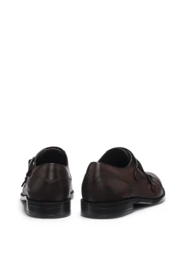 Doppelte Monkstraps aus Leder mit perforiertem Detail