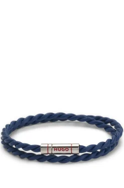 Doppeltes Armband aus geflochtenem Leder
