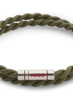 Doppeltes Armband aus geflochtenem Leder
