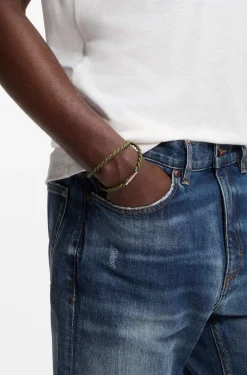 Doppeltes Armband aus geflochtenem Leder