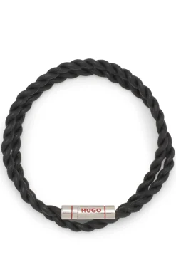 Doppeltes Armband aus geflochtenem Leder