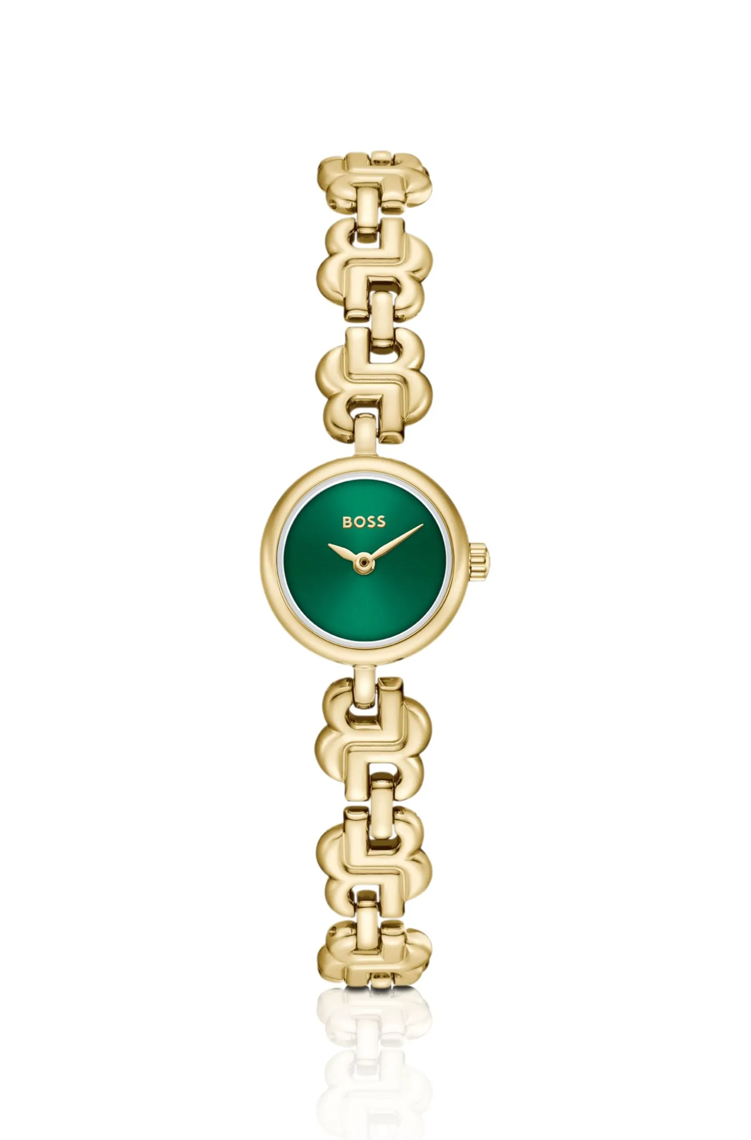 Double B Dressy Uhr mit grünem Zifferblatt und Monogramm-Armband