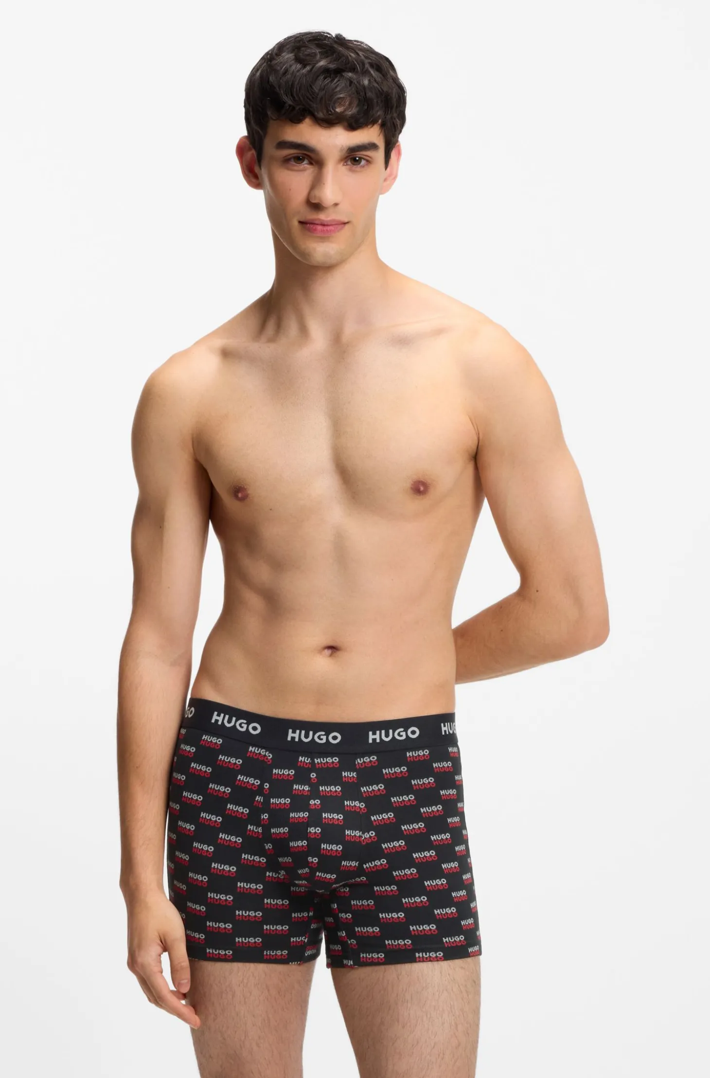 Dreierpack eng anliegende Boxershorts aus Stretch-Baumwolle