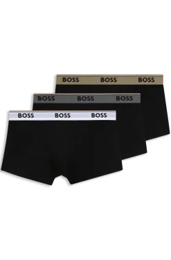 Dreierpack eng anliegende Boxershorts mit kurzem Bein aus Baumwolle mit Logo-Bund