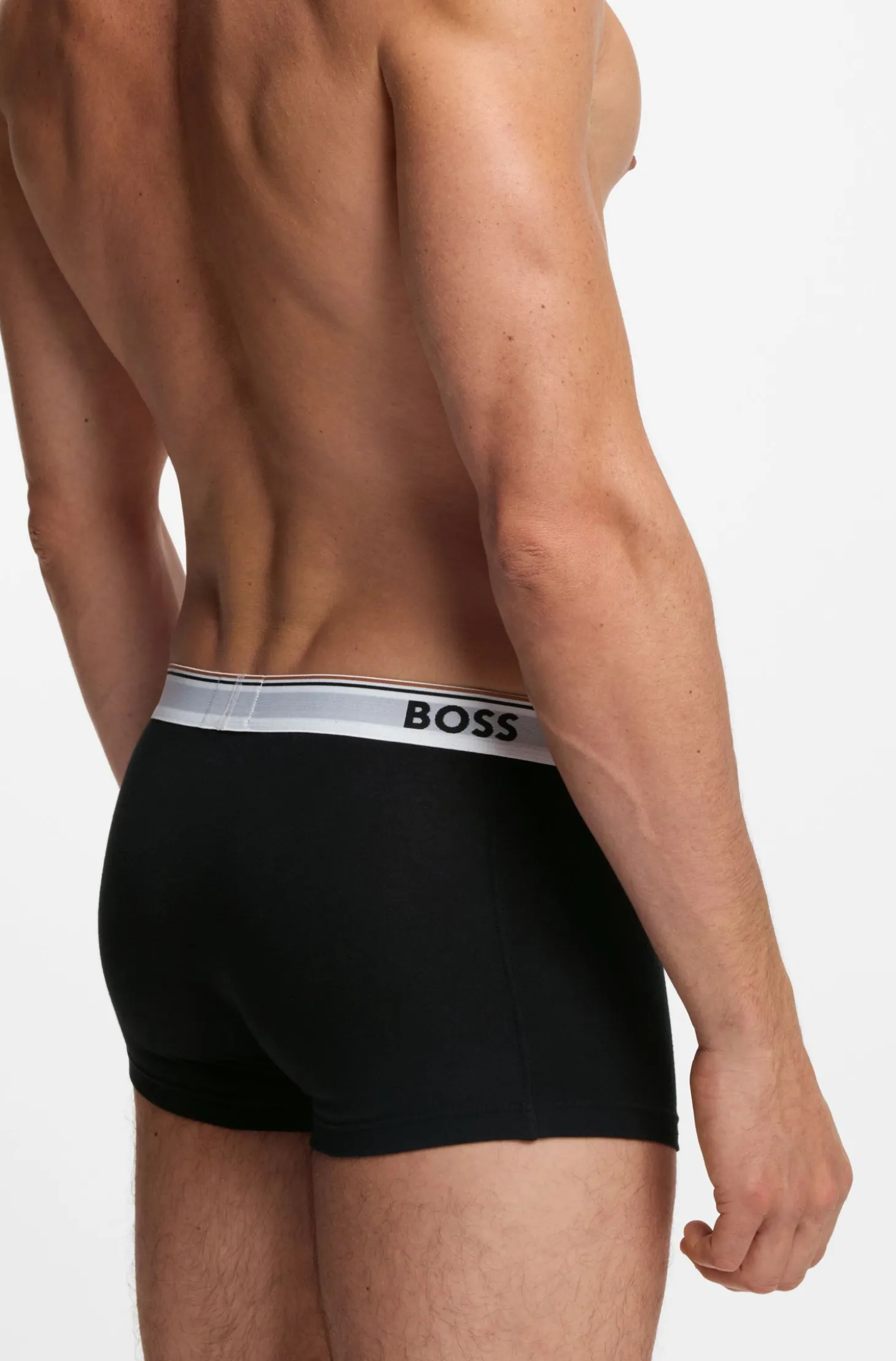 Dreierpack eng anliegende Boxershorts mit kurzem Bein aus Baumwolle mit Logo-Bund