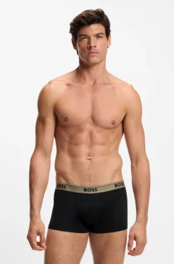 Dreierpack eng anliegende Boxershorts mit kurzem Bein aus Baumwolle mit Logo-Bund
