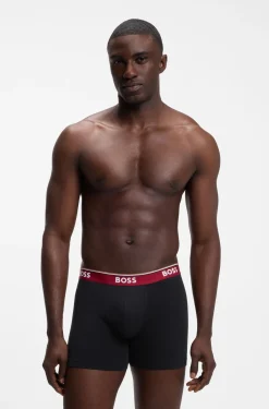 Dreierpack eng anliegende Boxershorts aus Stretch-Baumwolle mit Logo-Bund