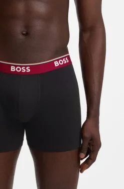 Dreierpack eng anliegende Boxershorts aus Stretch-Baumwolle mit Logo-Bund