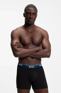 Dreierpack eng anliegende Boxershorts aus Stretch-Baumwolle mit Logo-Bund