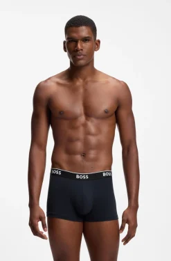 Dreierpack eng anliegende Boxershorts mit kurzem Bein aus Baumwolle mit Logo-Bund