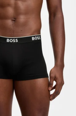 Dreierpack eng anliegende Boxershorts mit kurzem Bein aus Baumwolle mit Logo-Bund