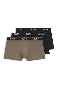 Dreierpack eng anliegende Boxershorts mit kurzem Bein aus Baumwolle mit Logo-Bund