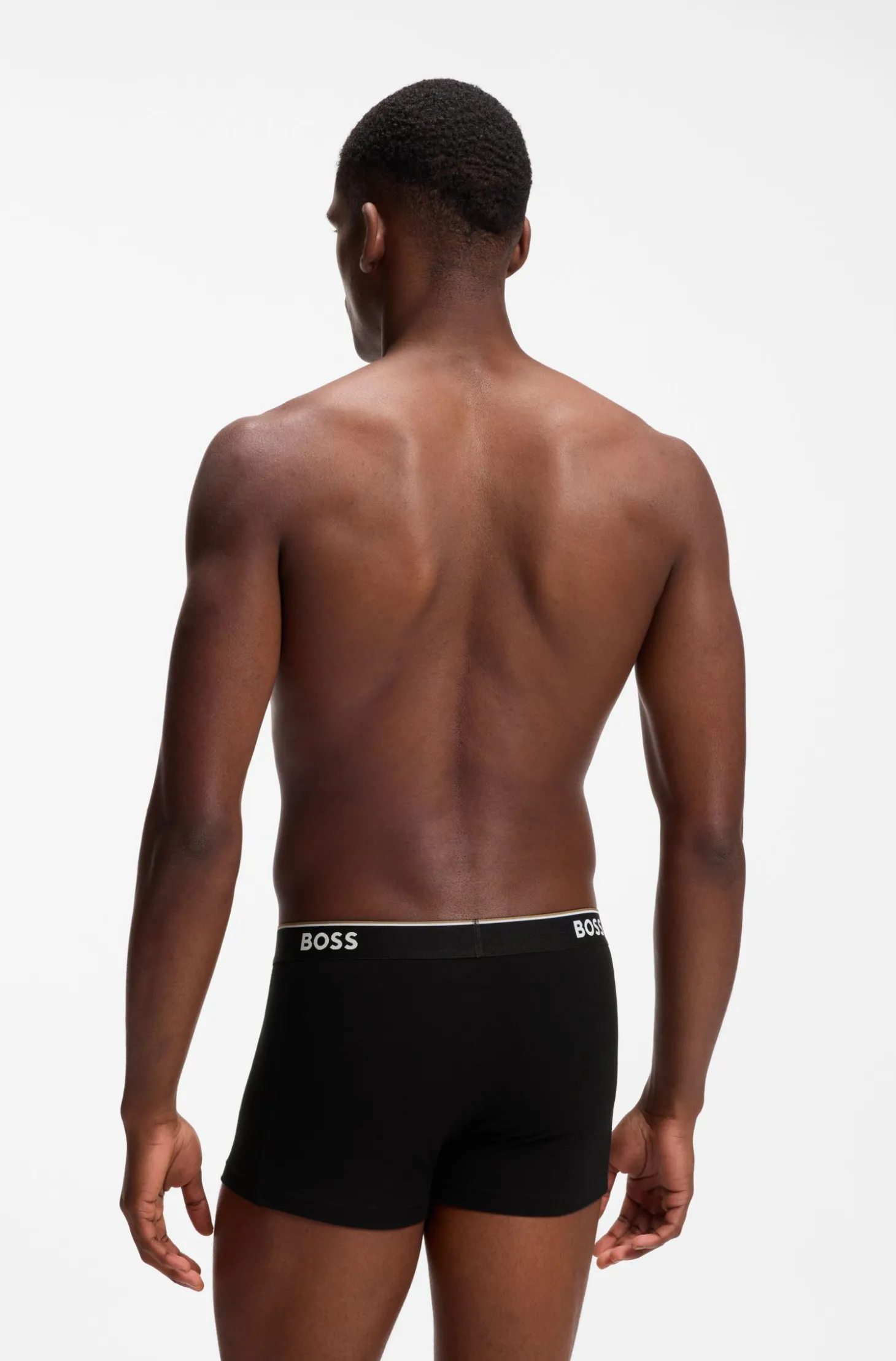 Dreierpack eng anliegende Boxershorts mit kurzem Bein aus Baumwolle mit Logo-Bund
