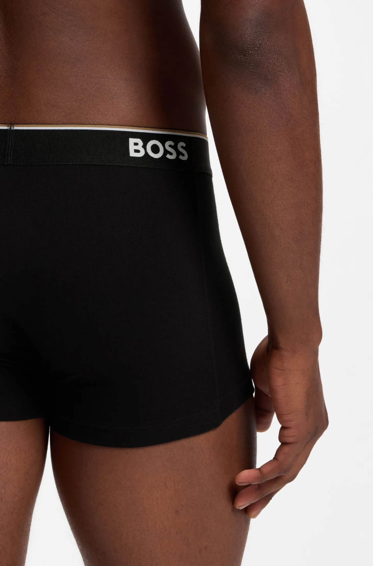 Dreierpack eng anliegende Boxershorts mit kurzem Bein aus Baumwolle mit Logo-Bund
