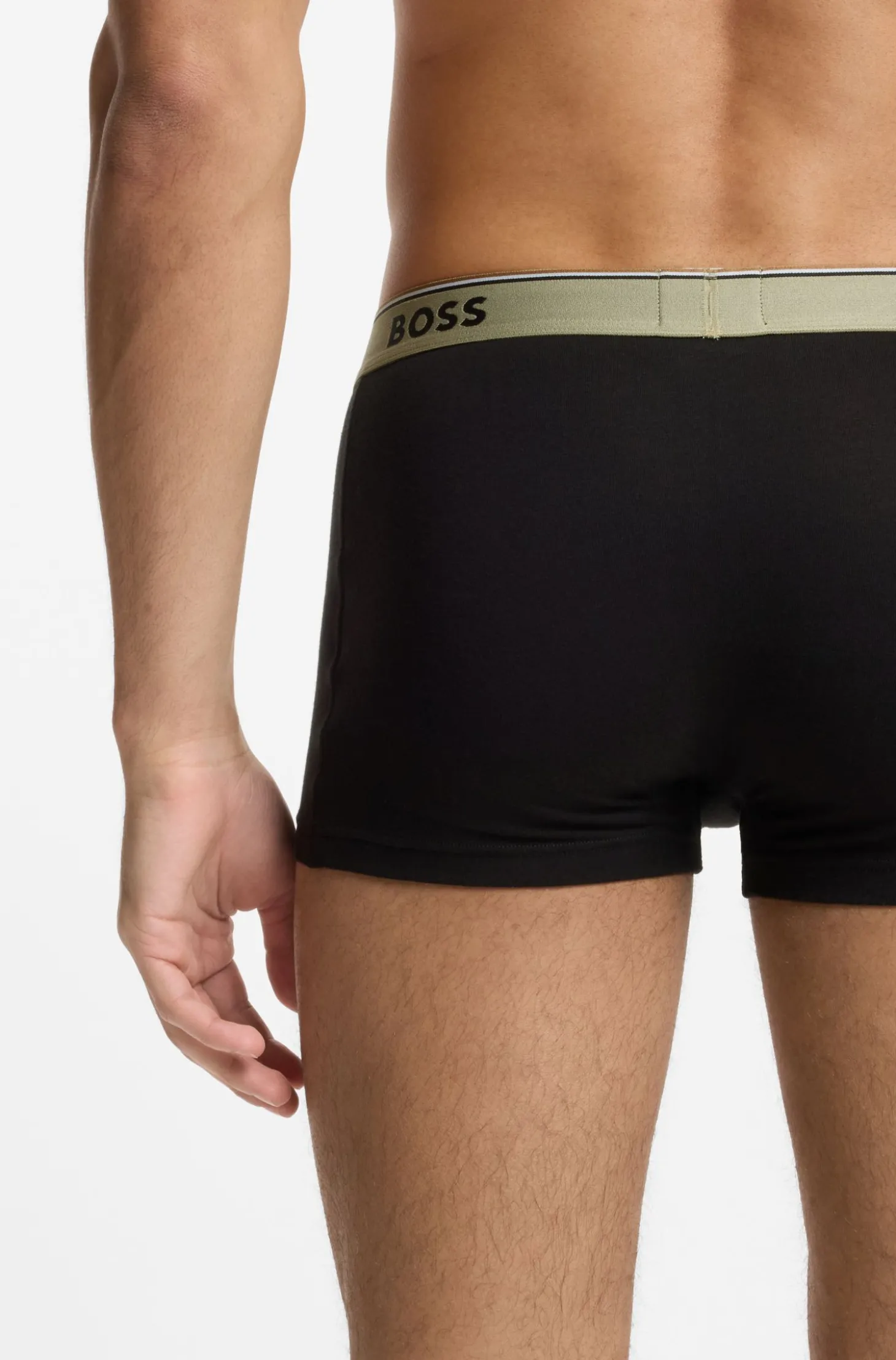 Dreierpack eng anliegende Boxershorts mit kurzem Bein aus Baumwolle mit Logo-Bund