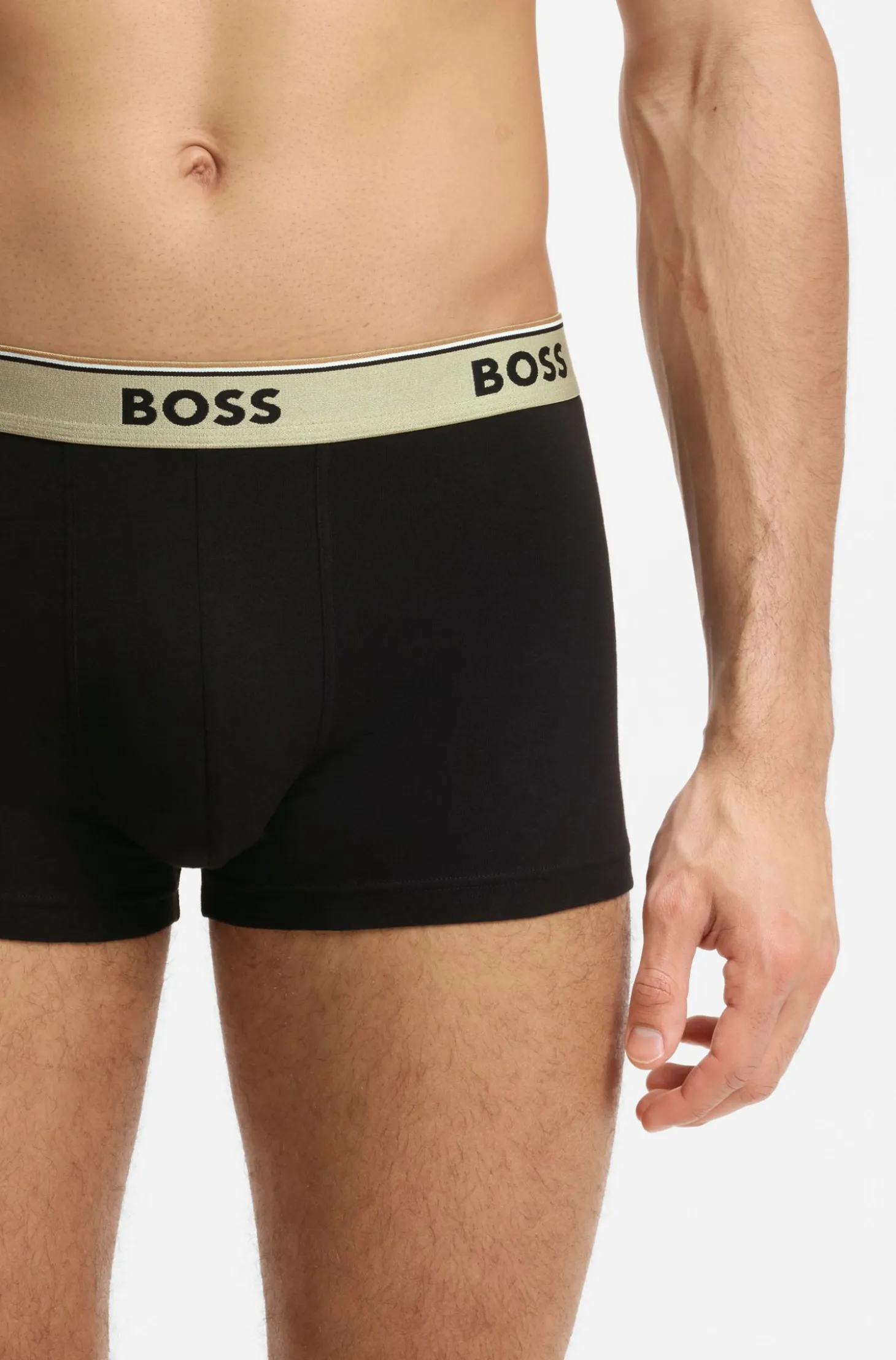 Dreierpack eng anliegende Boxershorts mit kurzem Bein aus Baumwolle mit Logo-Bund