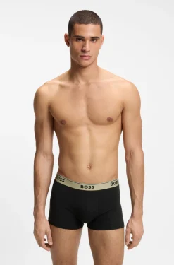 Dreierpack eng anliegende Boxershorts mit kurzem Bein aus Baumwolle mit Logo-Bund