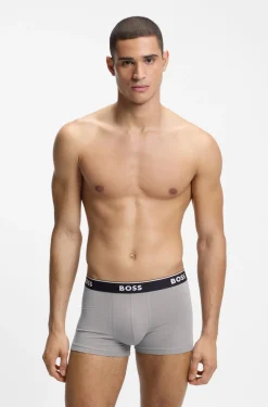 Dreierpack eng anliegende Boxershorts aus Stretch-Baumwolle mit kurzem Bein und Logo-Details