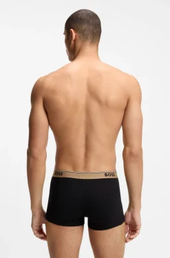Dreierpack eng anliegende Boxershorts mit kurzem Bein aus Baumwolle mit Logo-Bund