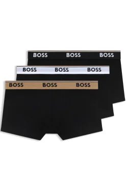 Dreierpack eng anliegende Boxershorts mit kurzem Bein aus Baumwolle mit Logo-Bund
